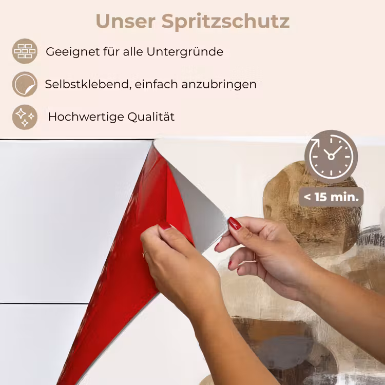 Spritzschutz Küche - Oval - Farbflächen - Pinselstriche — 4