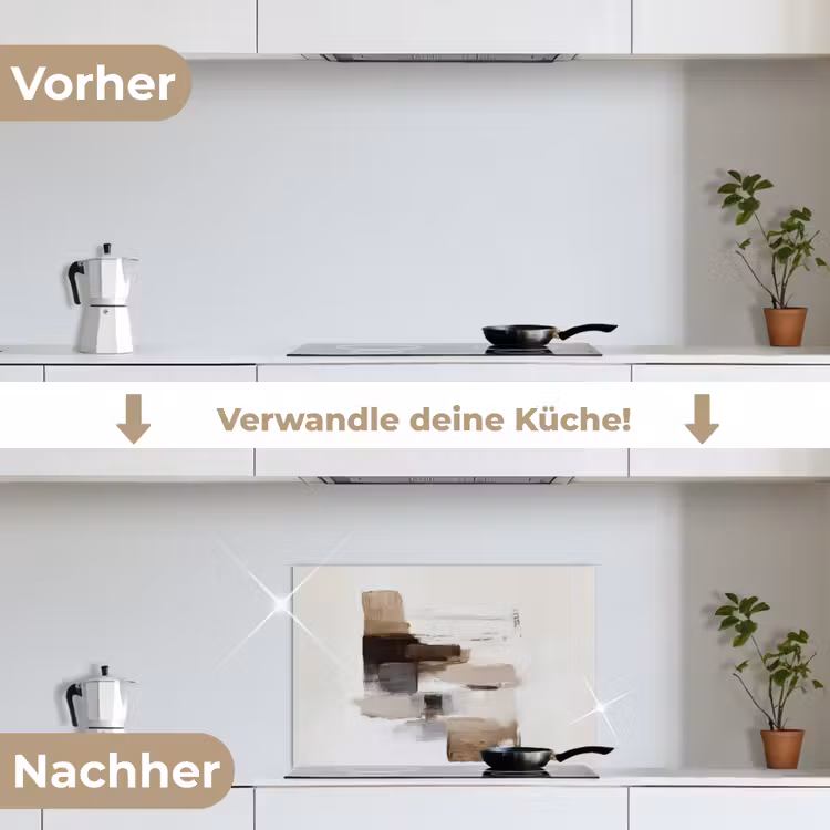 Spritzschutz Küche - Pinselstriche - Balance - Beige - Braun — 7