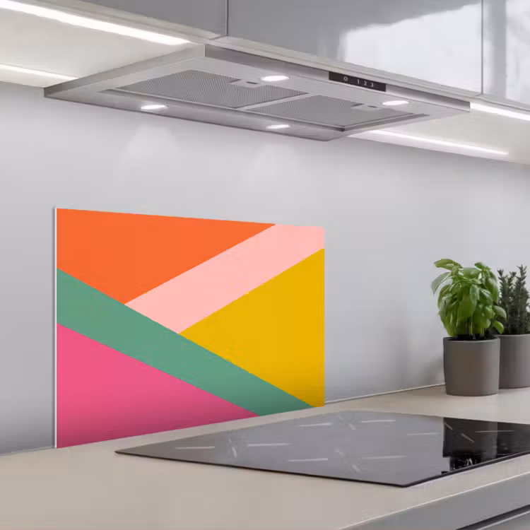 Spritzschutz Küche - Dreiecke - Bunt - Abstrakt — 1