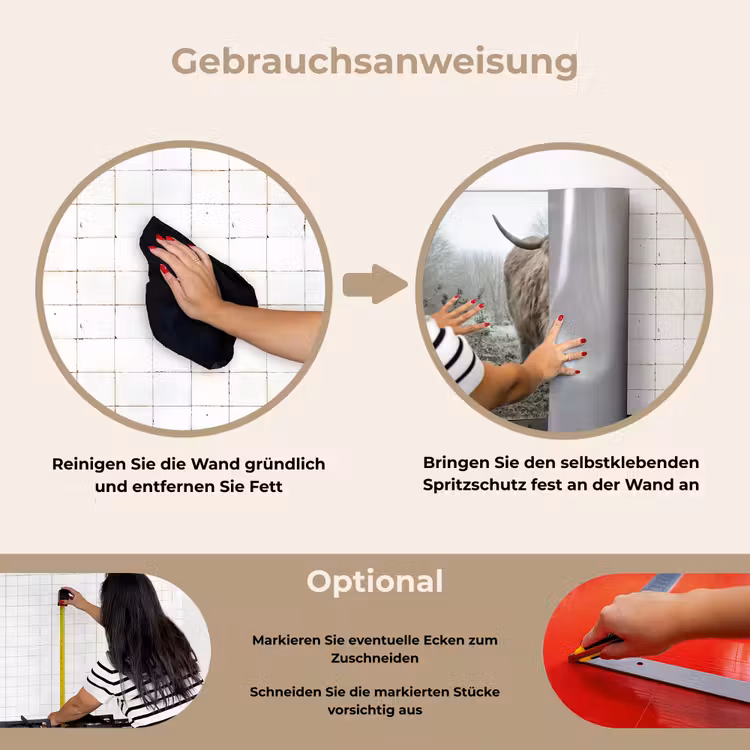 Spritzschutz Küche - Schottischer Highlander - Wald - Nebel - Kuh - Tiere - Natur — 6
