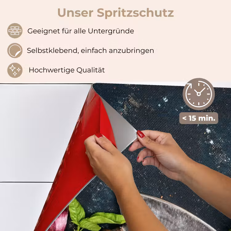 Spritzschutz Küche - Kochmesser und frische Zutaten — 4