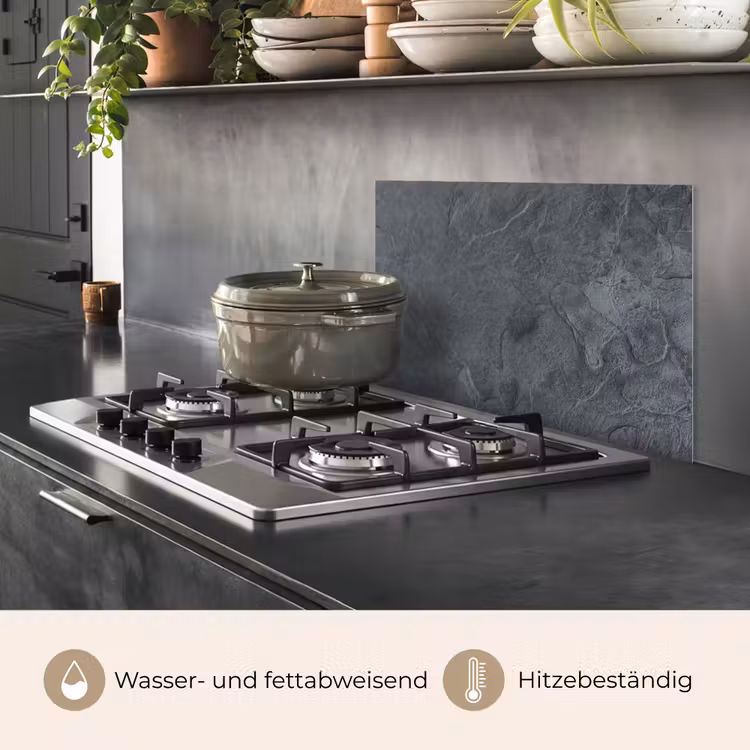 Spritzschutz Küche - Grau - Beton - Schiefer - Strukturiert - Retro — 2