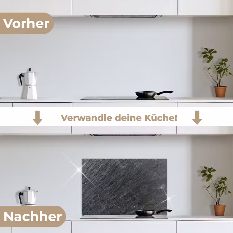 Spritzschutz Küche - Naturstein - Industriell - Schiefer - Strukturiert - Grau — 7