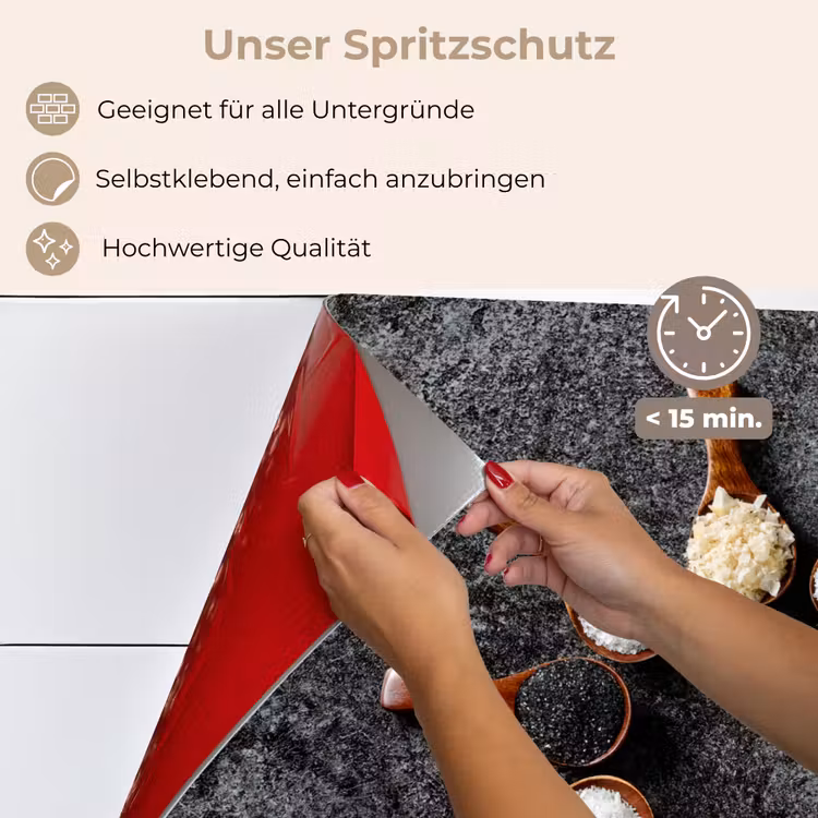 Spritzschutz Küche - Löffel - Kräuter - Gewürze - Küche - Industrie — 4