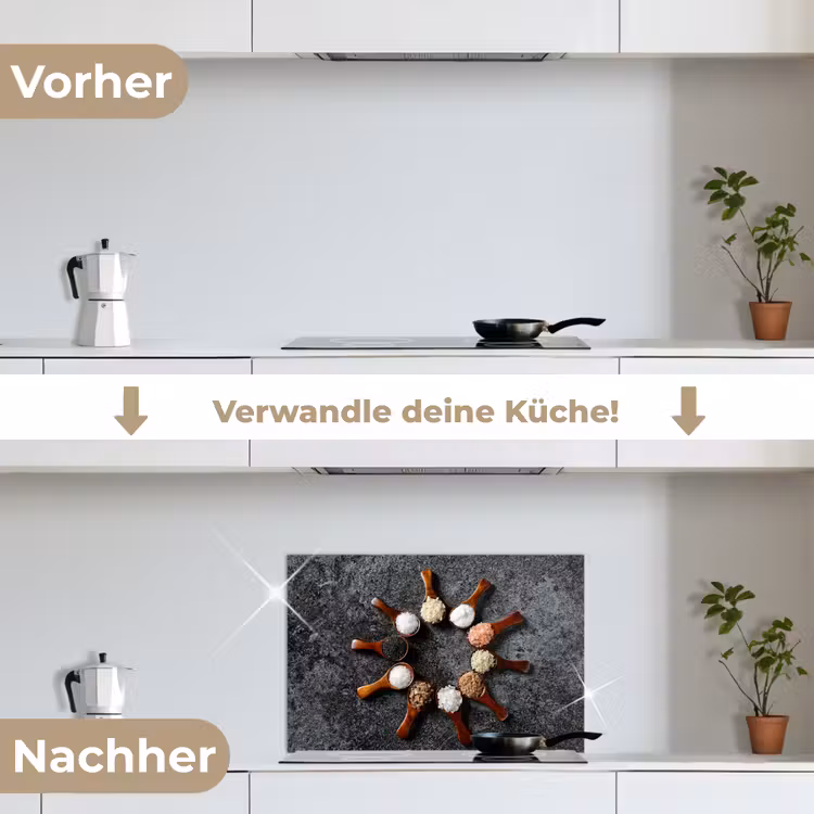 Spritzschutz Küche - Löffel - Kräuter - Gewürze - Küche - Industrie — 7