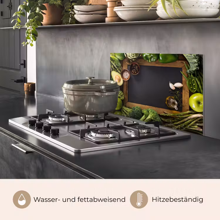 Spritzschutz Küche - Obst - Kreidetafel - Gemüse — 2