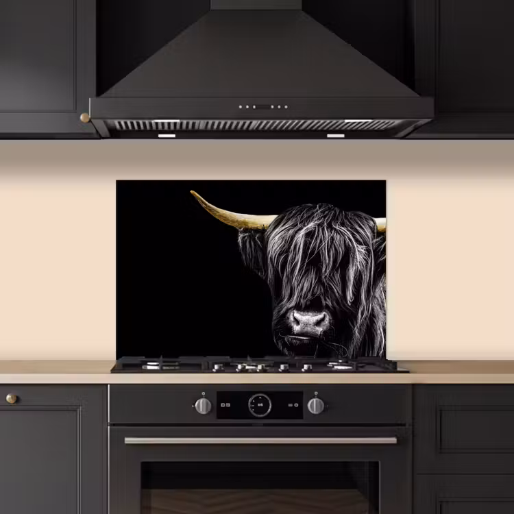 Spritzschutz Küche - Schottischer Highlander - Gold - Mantel - Tiere - Kuh — 5
