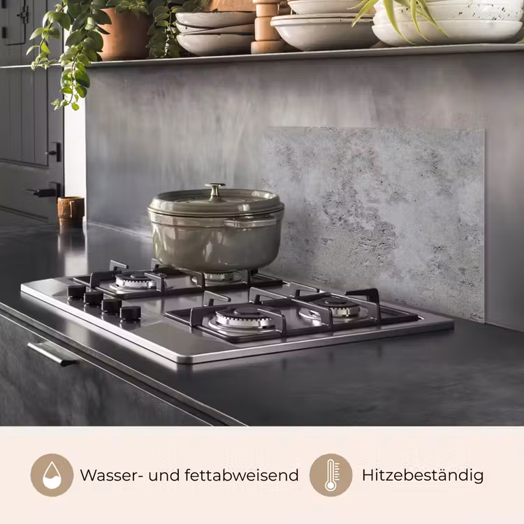 Spritzschutz Küche - Muster - Grau - Alt - Beton — 2