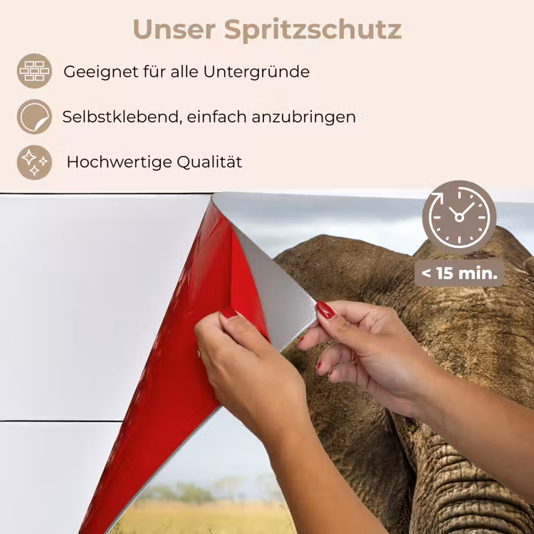 Spritzschutz Küche - Elefant - Natur - Gras - Tiere - Landschaft — 4