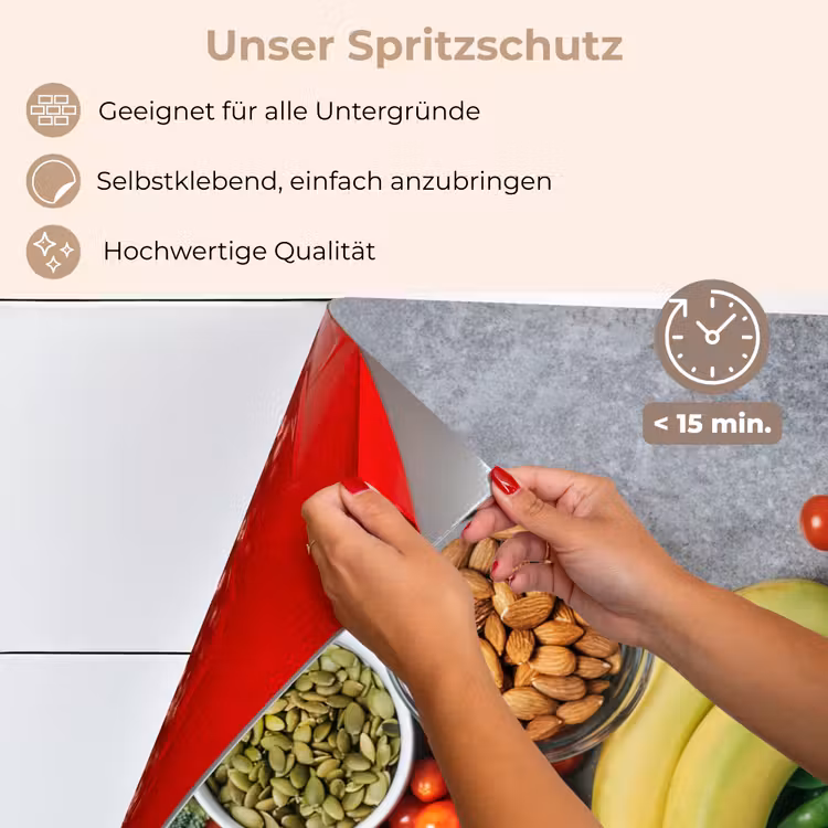 Spritzschutz Küche - Gemüse - Obst - Grau — 4