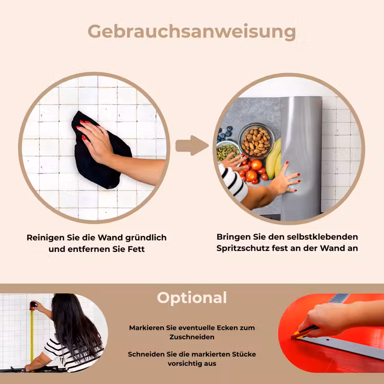 Spritzschutz Küche - Gemüse - Obst - Grau — 6