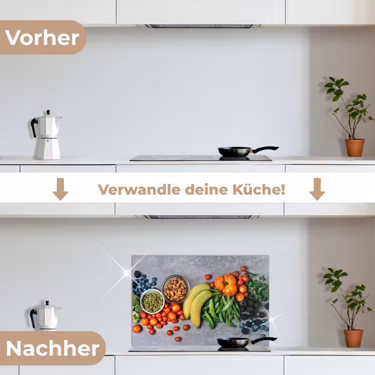 Spritzschutz Küche - Gemüse - Obst - Grau — 7