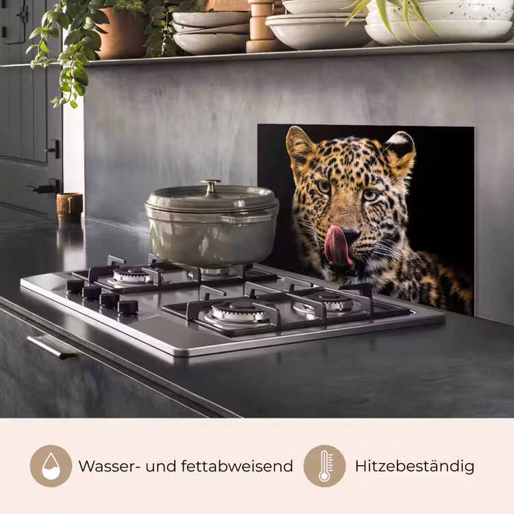 Spritzschutz Küche - Leopard - Schwarz - Nahaufnahme — 2