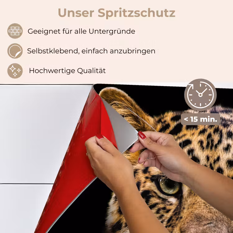 Spritzschutz Küche - Leopard - Schwarz - Nahaufnahme — 4