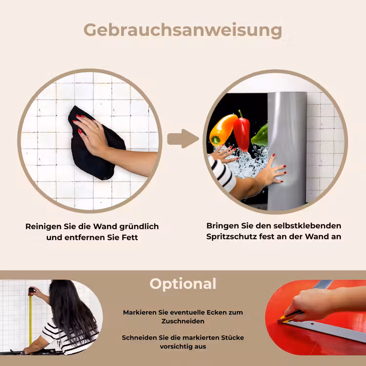 Spritzschutz Küche - Paprika - Schwarz - Gemüse - Wasser - Blatt — 6