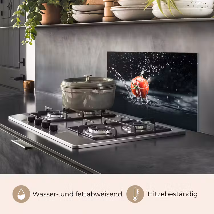 Spritzschutz Küche - Tomate - Gemüse - Stilleben - Wasser - Rot — 2