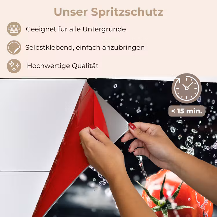 Spritzschutz Küche - Tomate - Gemüse - Stilleben - Wasser - Rot — 4