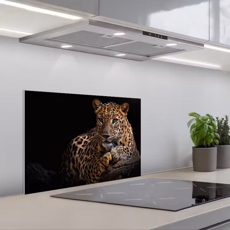 Spritzschutz Küche - Wildtiere - Panther - Porträt - Schwarz - Tiere — 1