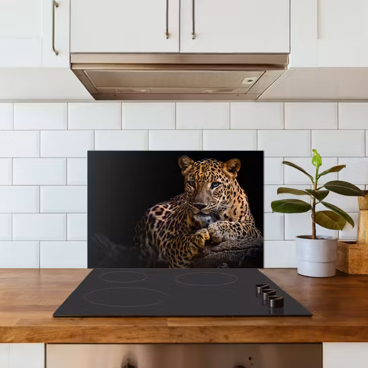 Spritzschutz Küche - Wildtiere - Panther - Porträt - Schwarz - Tiere — 3