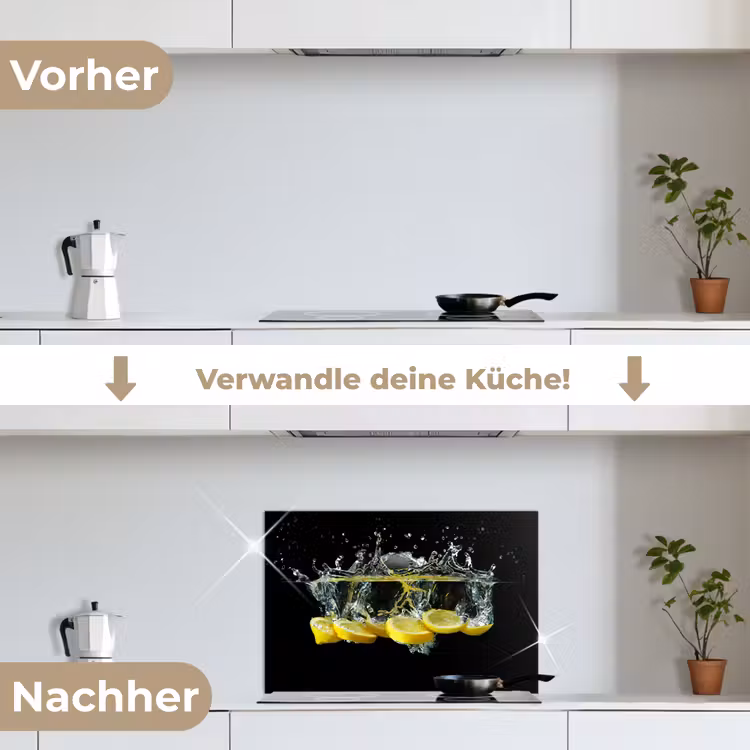 Spritzschutz Küche - Zitrone - Frucht - Gelb - Stilleben - Wasser — 7