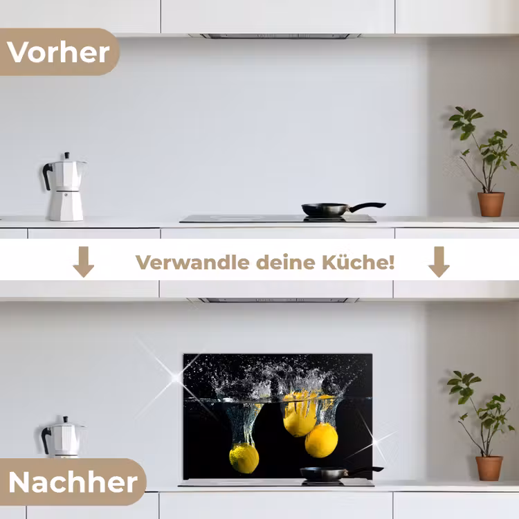 Spritzschutz Küche - Zitrone - Frucht - Stilleben - Wasser - Gelb — 7