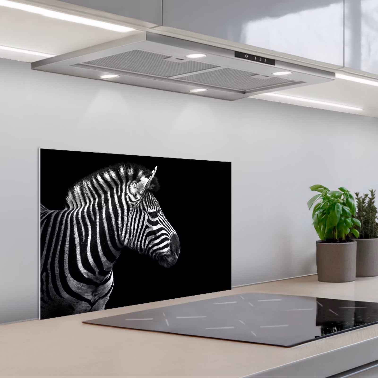 Spritzschutz Küche - Zebra - Schwarz - Weiß - Porträt - Tiere — 1