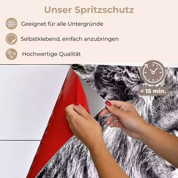 Spritzschutz Küche - Porträt - Löwe - Schwarz und weiß — 4