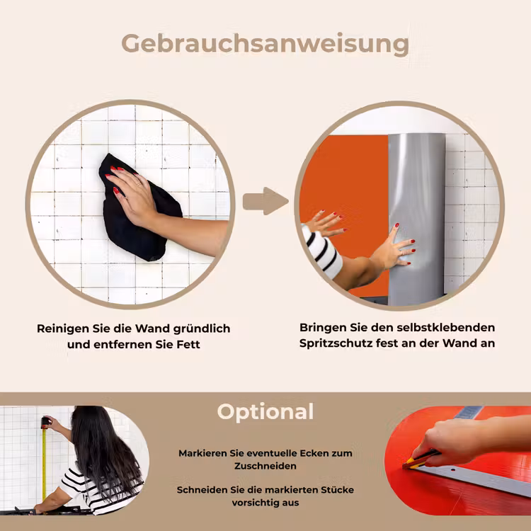 Spritzschutz Küche - Sienna - Erde - Farben - Massiv — 6