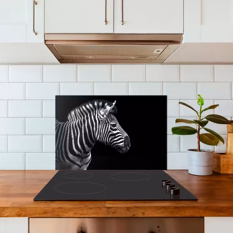 Spritzschutz Küche - Zebra - Schwarz - Weiß - Porträt - Tiere — 3