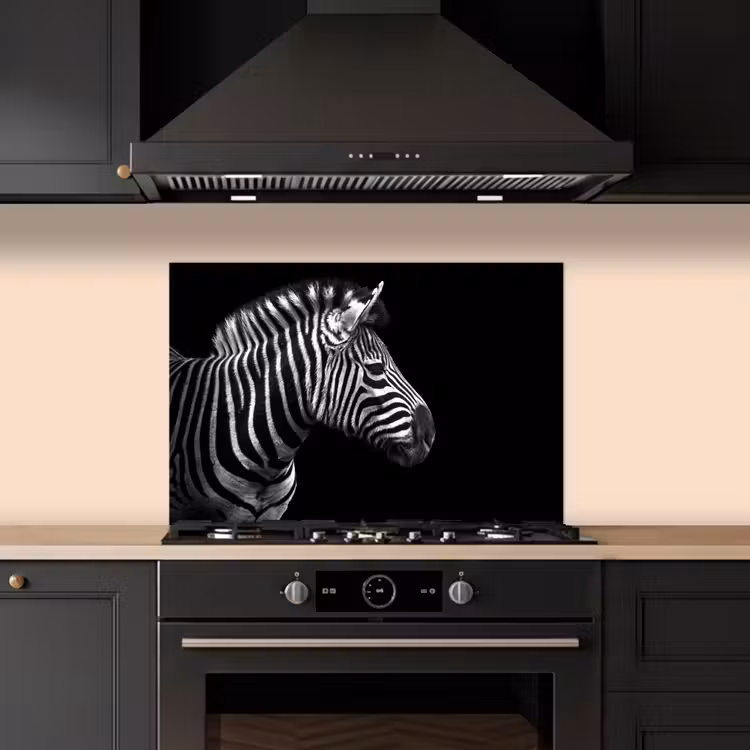 Spritzschutz Küche - Zebra - Schwarz - Weiß - Porträt - Tiere — 5