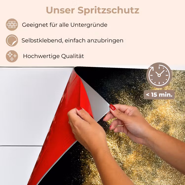 Spritzschutz Küche - Goldpulver auf schwarzem Hintergrund — 4