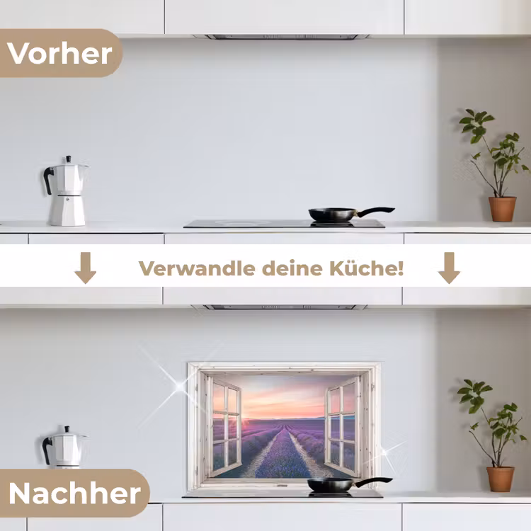 Spritzschutz Küche - Lavendelfelder bei Sonnenuntergang — 7