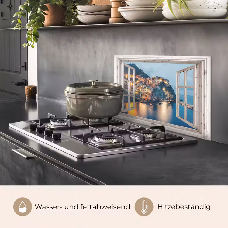 Spritzschutz Küche - Mediterrane Schönheit in der Abenddämmerung — 2