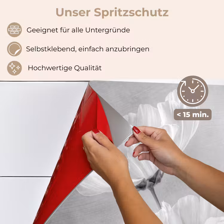 Spritzschutz Küche - Stilleben - Blumen - Schwarz und weiß - Mohn - Botanisch — 4