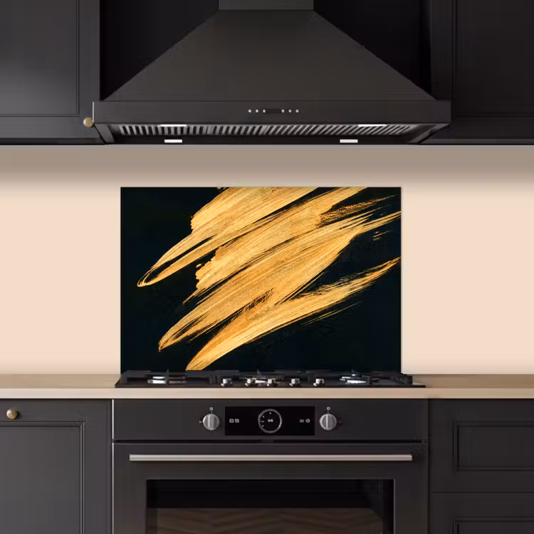 Spritzschutz Küche - Gold - Farbe - Streifen - Luxus - Abstrakt — 5