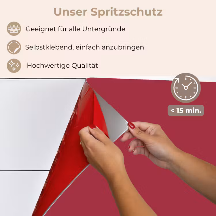 Spritzschutz Küche - Rot - Einfarbig — 4