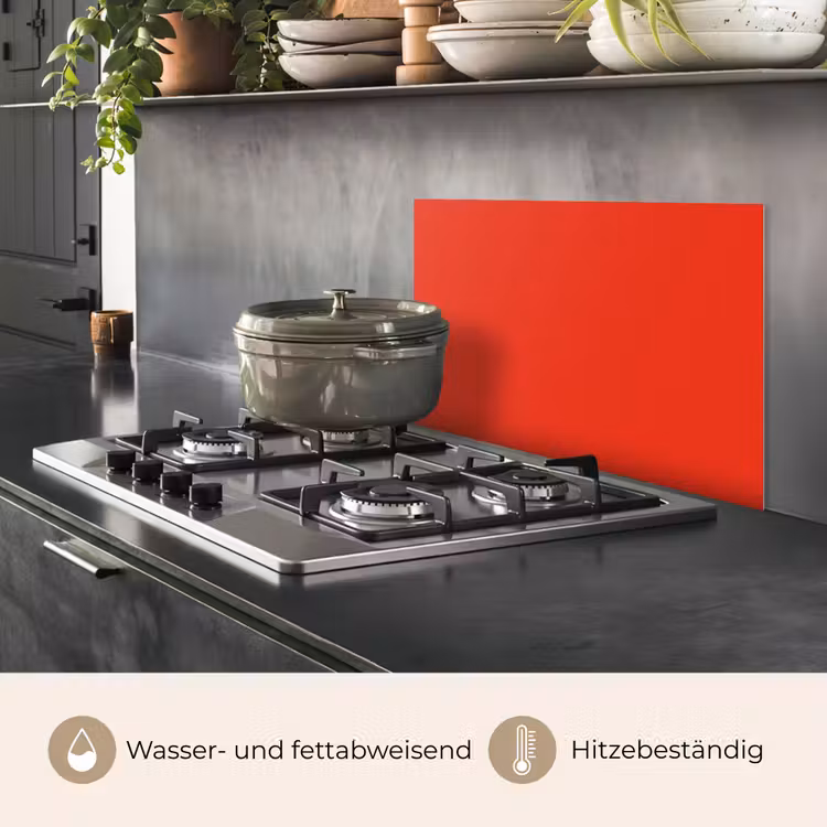 Spritzschutz Küche - Rot - Farbe - Einfarbig — 2