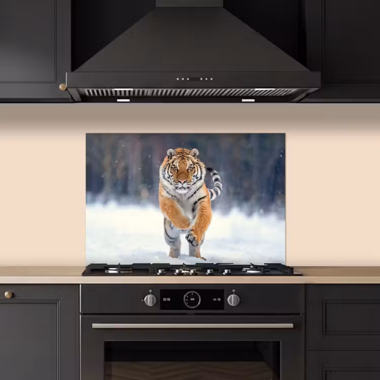 Spritzschutz Küche - Tiger - Landschaft - Schnee - Tiere — 5