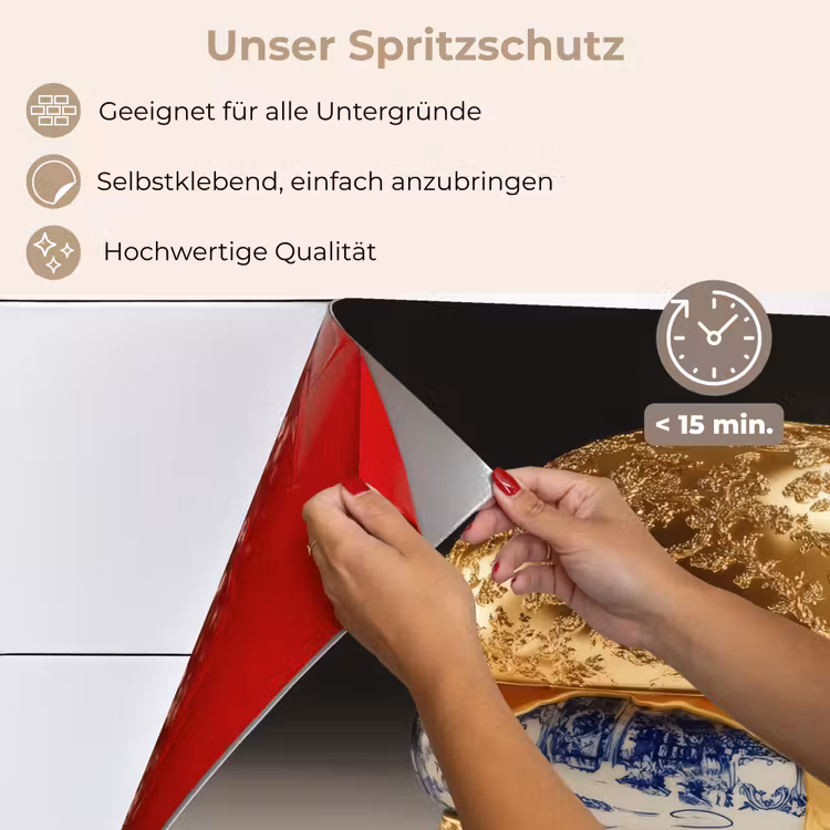Spritzschutz Küche - Delfter Blau - Gold - Citizen — 4