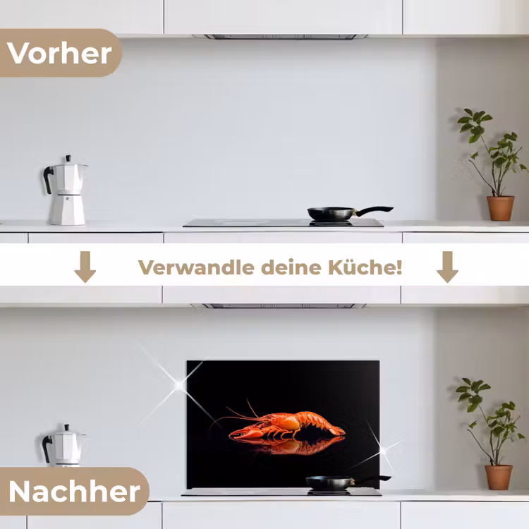 Spritzschutz Küche - Krebs - Orange - Schwarz - Auffallend — 7