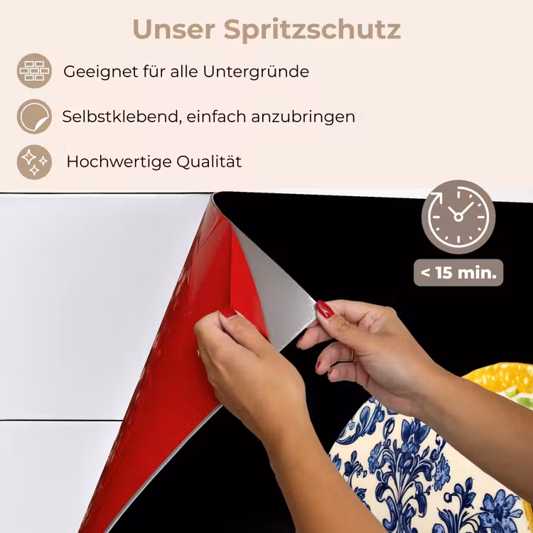 Spritzschutz Küche - Taco - Fleisch - Salat - Delfter Blau - Motiv — 4