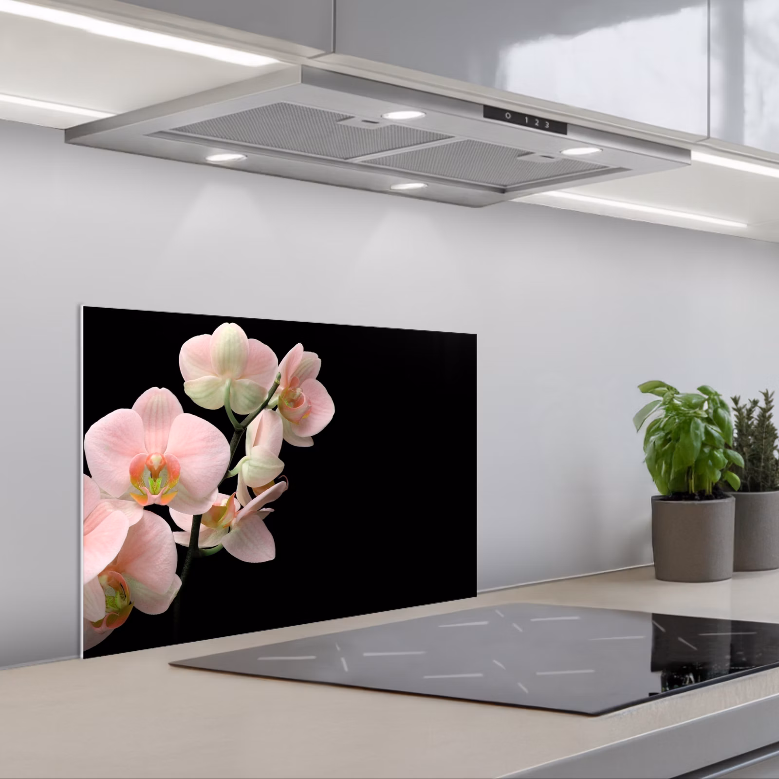 Spritzschutz Küche - Orchidee - Blumen - Rosa - Stilleben - Flora — 1