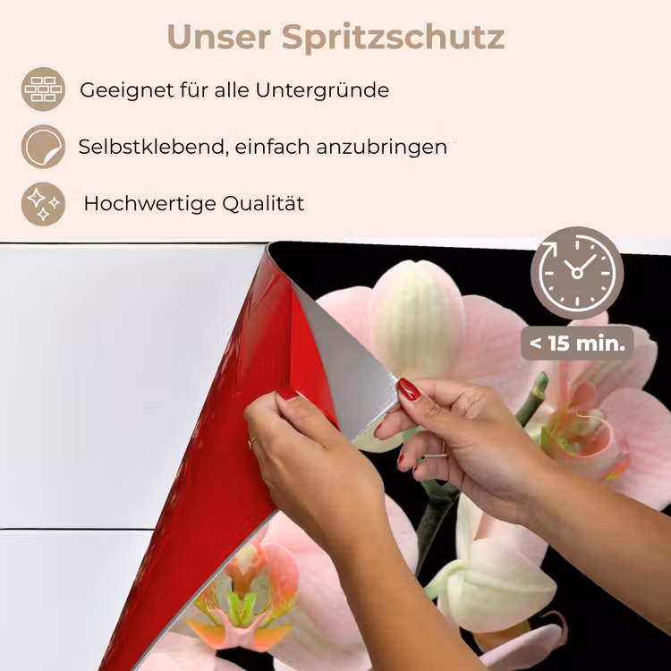 Spritzschutz Küche - Orchidee - Blumen - Rosa - Stilleben - Flora — 4