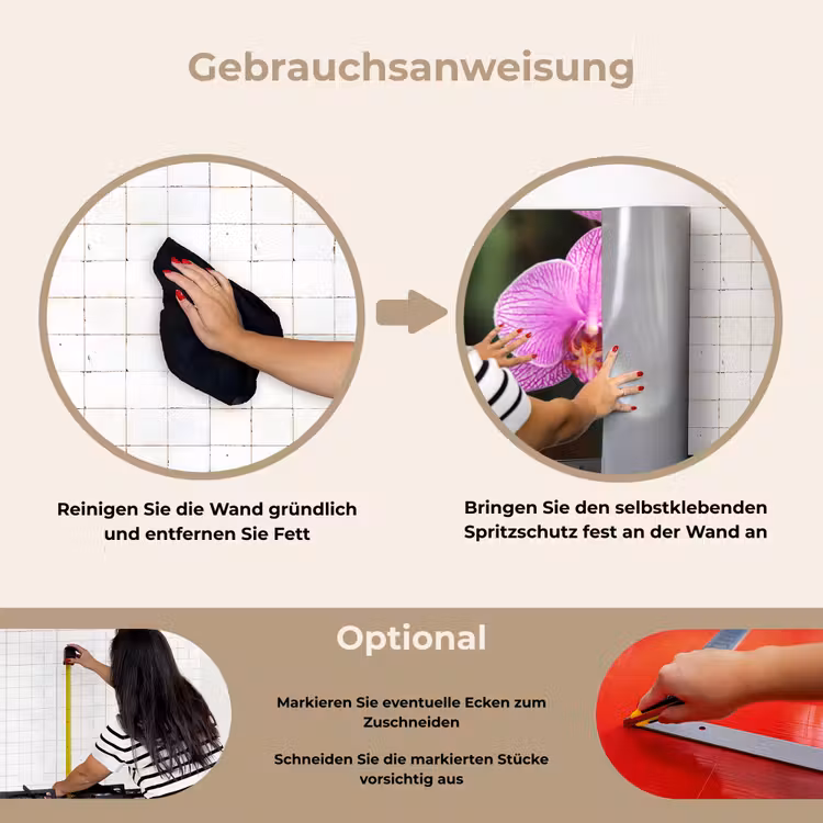 Spritzschutz Küche - Rosa Orchidee — 6