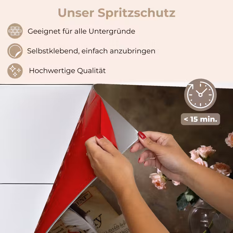 Spritzschutz Küche - Violine - Rosen - Rosa - Blumen - Stilleben — 4