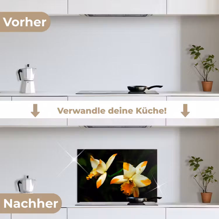 Spritzschutz Küche - Zwei Orchideenblüten — 7