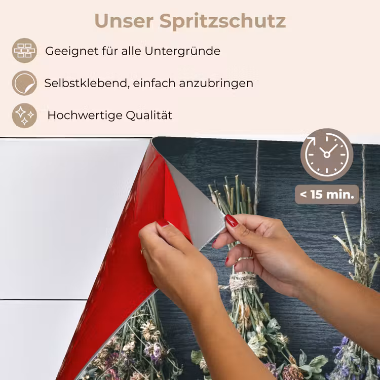 Spritzschutz Küche - Gewürzquartett an einer dunklen Wand — 4