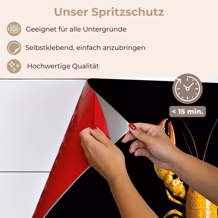 Spritzschutz Küche - Krebs - Gelb - Punkte - Vollton — 4