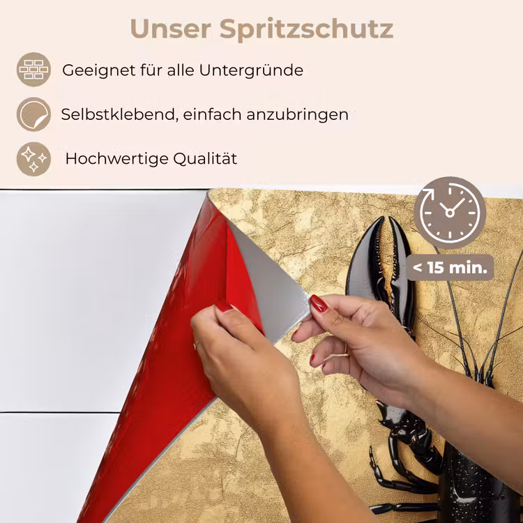 Spritzschutz Küche - Krebs - Schwarz - Gold - Luxus — 4