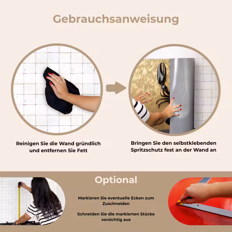 Spritzschutz Küche - Krebs - Schwarz - Gold - Luxus — 6